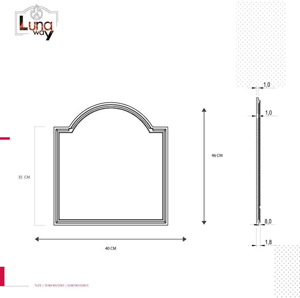 Placa de chimenea de hierro fundido decorada - Dimensiones cm 46x 40 h x 1(espesor) - Imagen 4
