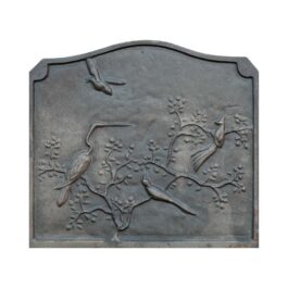 Placa de chimenea de hierro fundido decorada Aves  – Dimensiones cm 53 x 49 h x 1 (espesor)