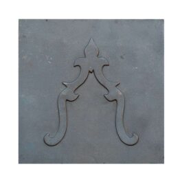Placa de chimenea de hierro fundido decorada LIRIO – Dimensiones cm 60 x 60 h x 1 (espesor)