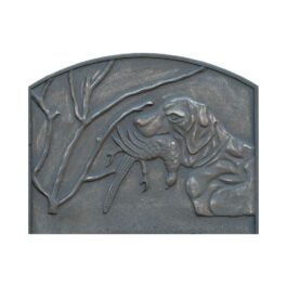 Placa decorada de hierro fundido Captura para chimenea – Dimensiones cm 48 x 38 h x 1,6 (espesor)