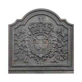 Placa de chimenea de hierro fundido decorada FLEUR – Dimensiones cm 50 x 50 h x 2 (espesor)