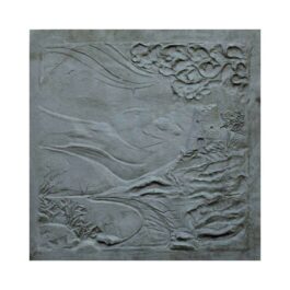 Placa decorada de hierro fundido Paysage para chimenea – Dimensiones cm 60 x 60 h x 1 (espesor) 