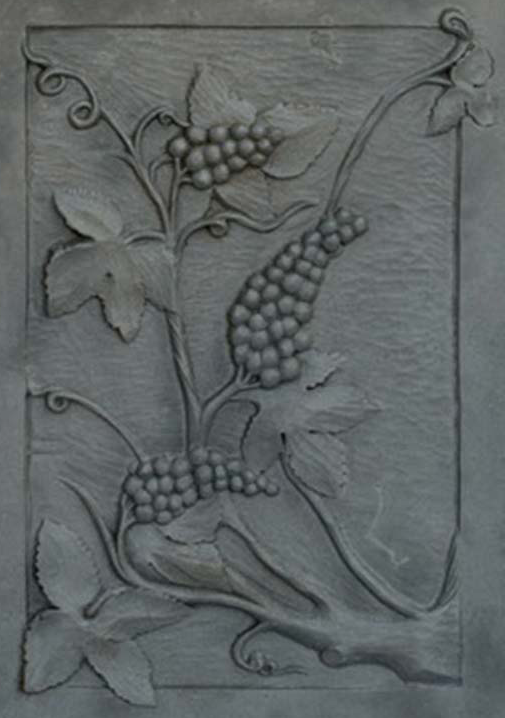 placa decorada de hierro fundido Uvas