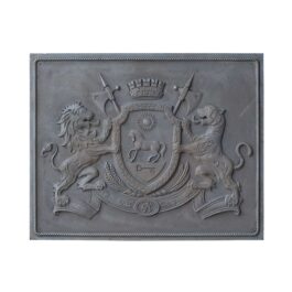 Placa decorada de hierro fundido Linaje Real para chimenea – Dimensiones cm 100 x 80 h x 1(espesor)