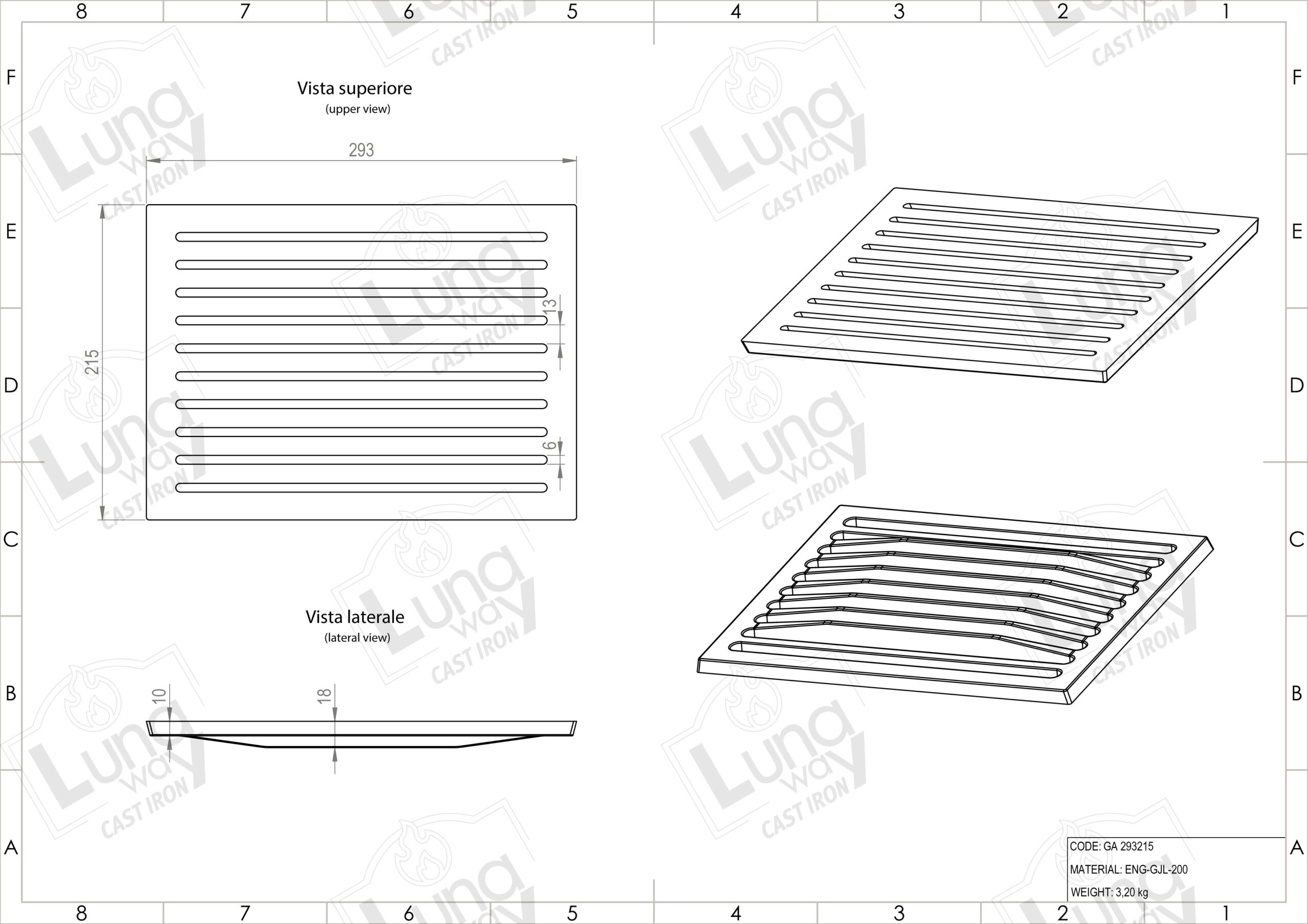 Rejilla de hierro fundido para cenizas 29,30 x 21,50 h cm - Espesor 1,8 cm - Imagen 5