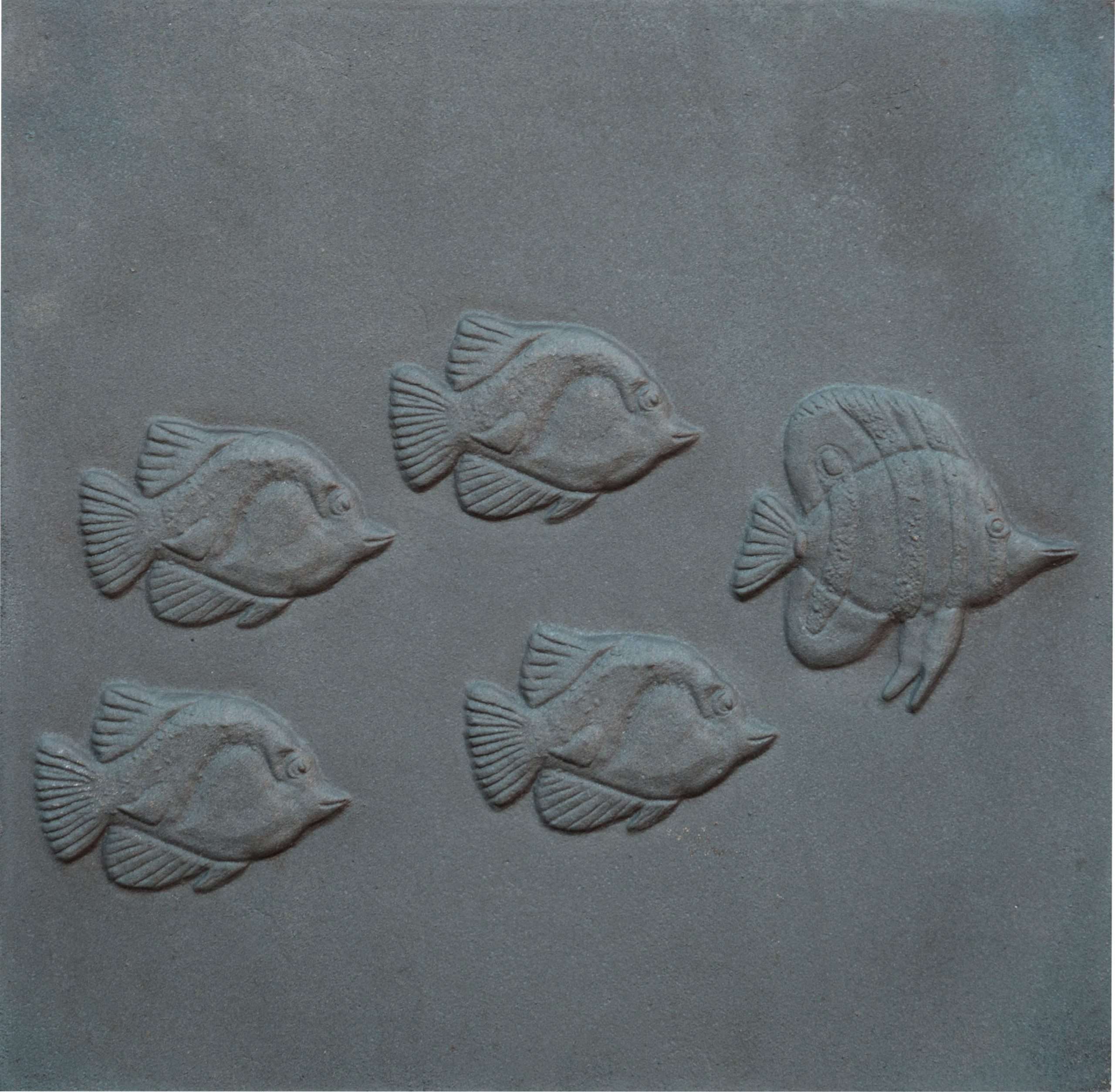 Placa decorada de hierro fundido Peces