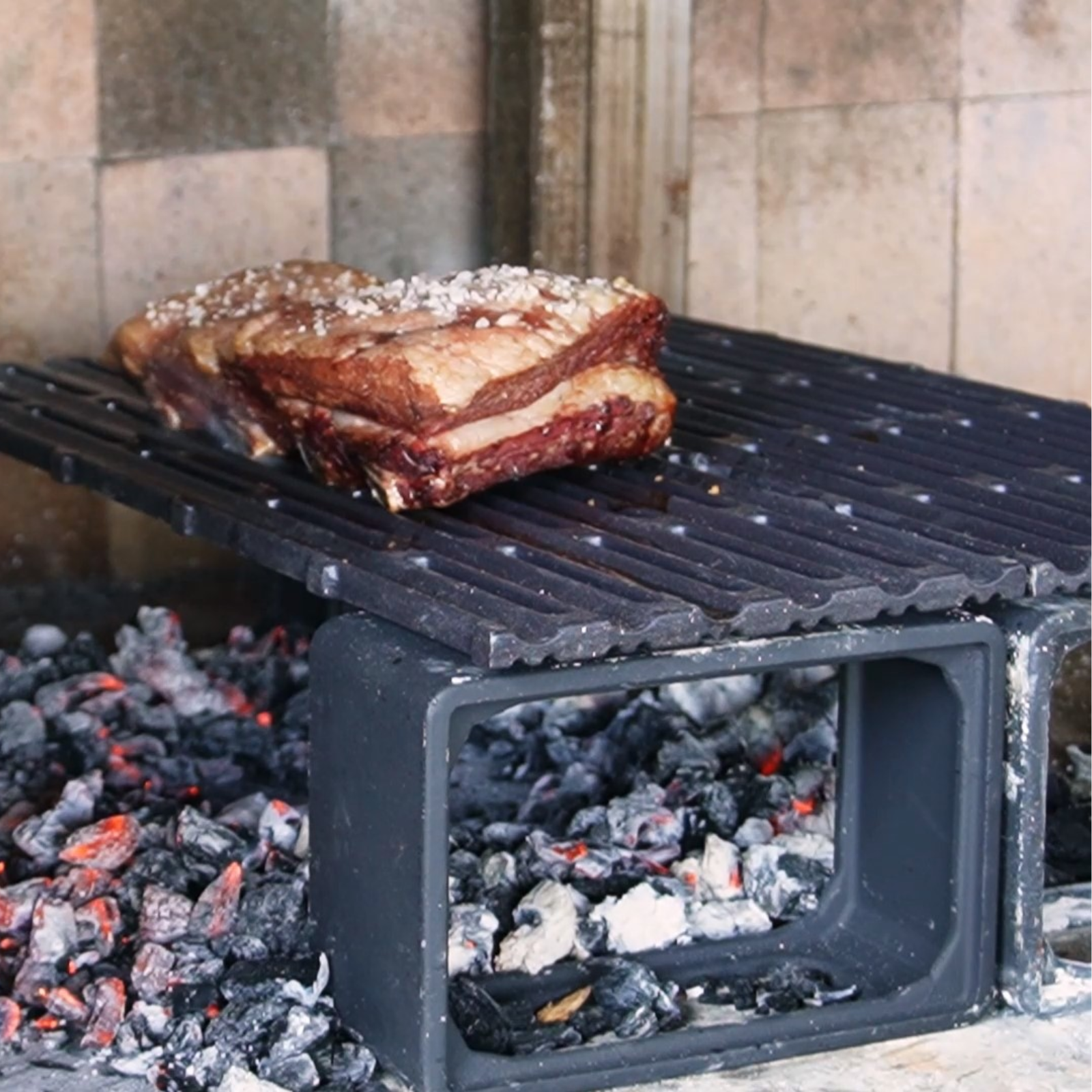 Parrilla en uso